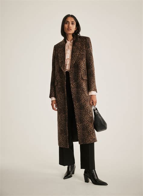 leopard print long coat mint velvet
